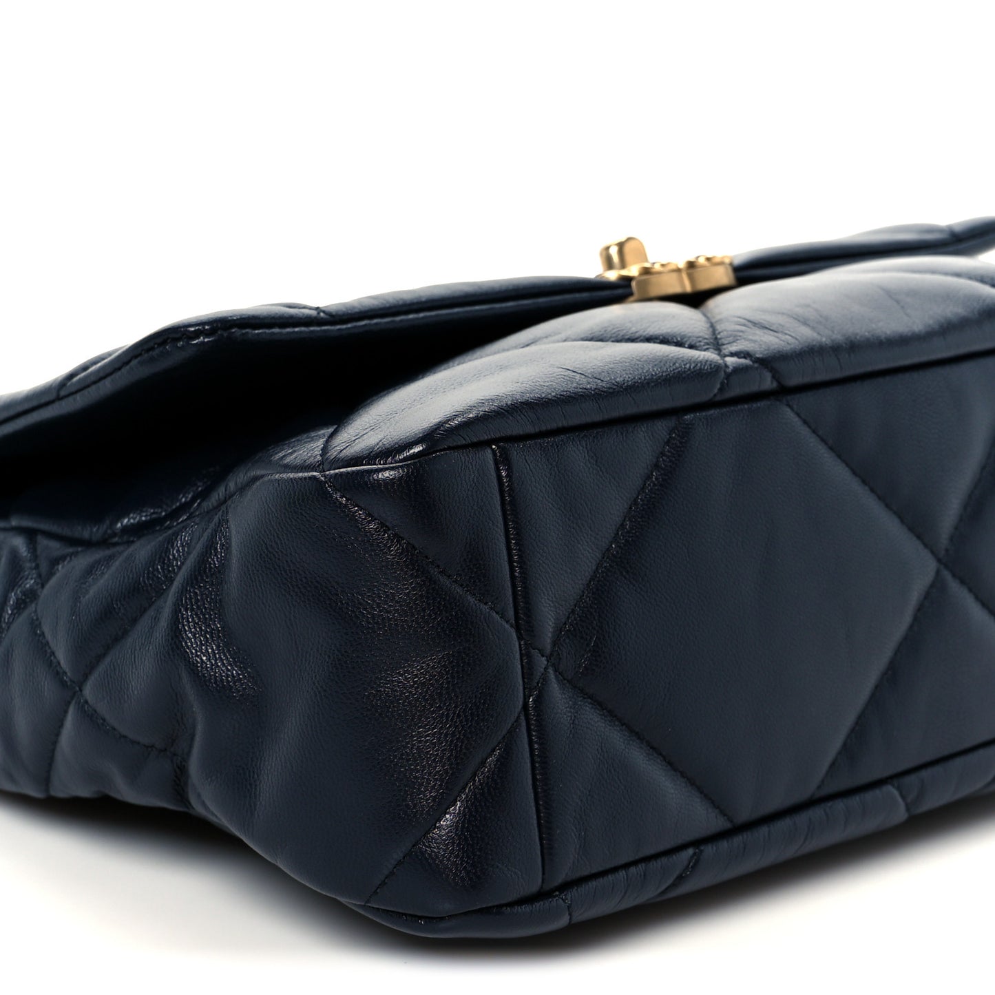 Goatskin Quilted Large Chanel 19 Flap Navy Blue