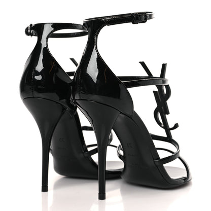 Saint Laurent Patent Cassandra 100 Sandals 37 Black 4 of 9
