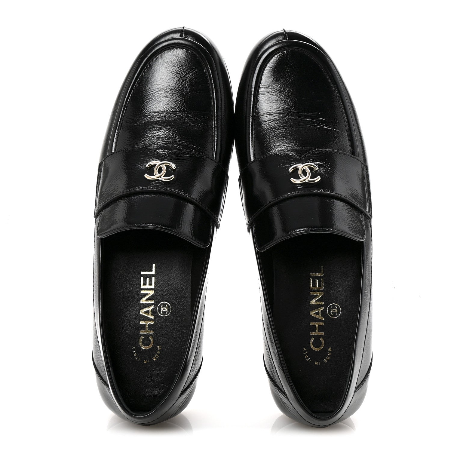 Chanel Calfskin CC Moccasin Loafers 38.5 Black 4 of 20