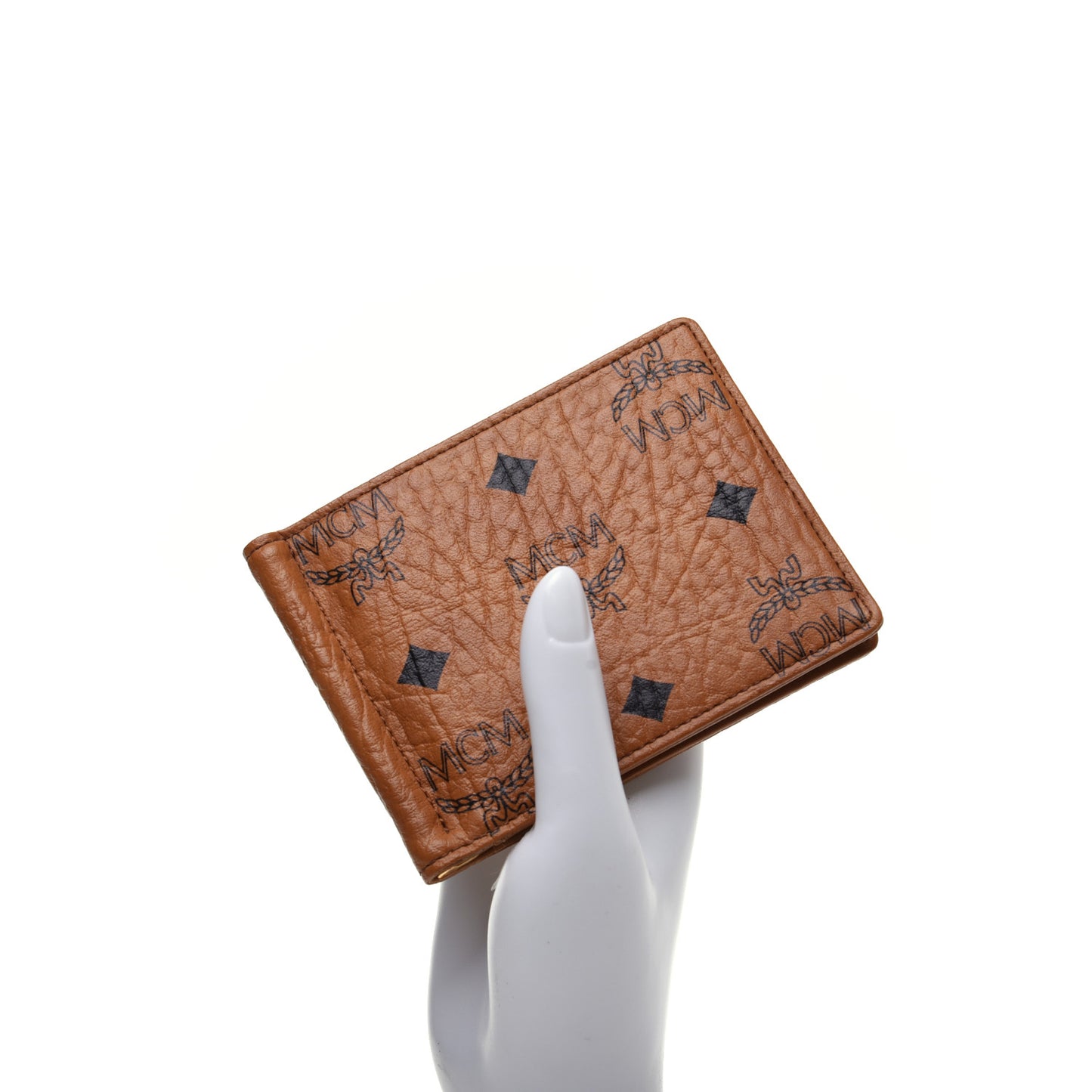 Visetos Heritage Bi-Fold Money Clip Wallet Cognac