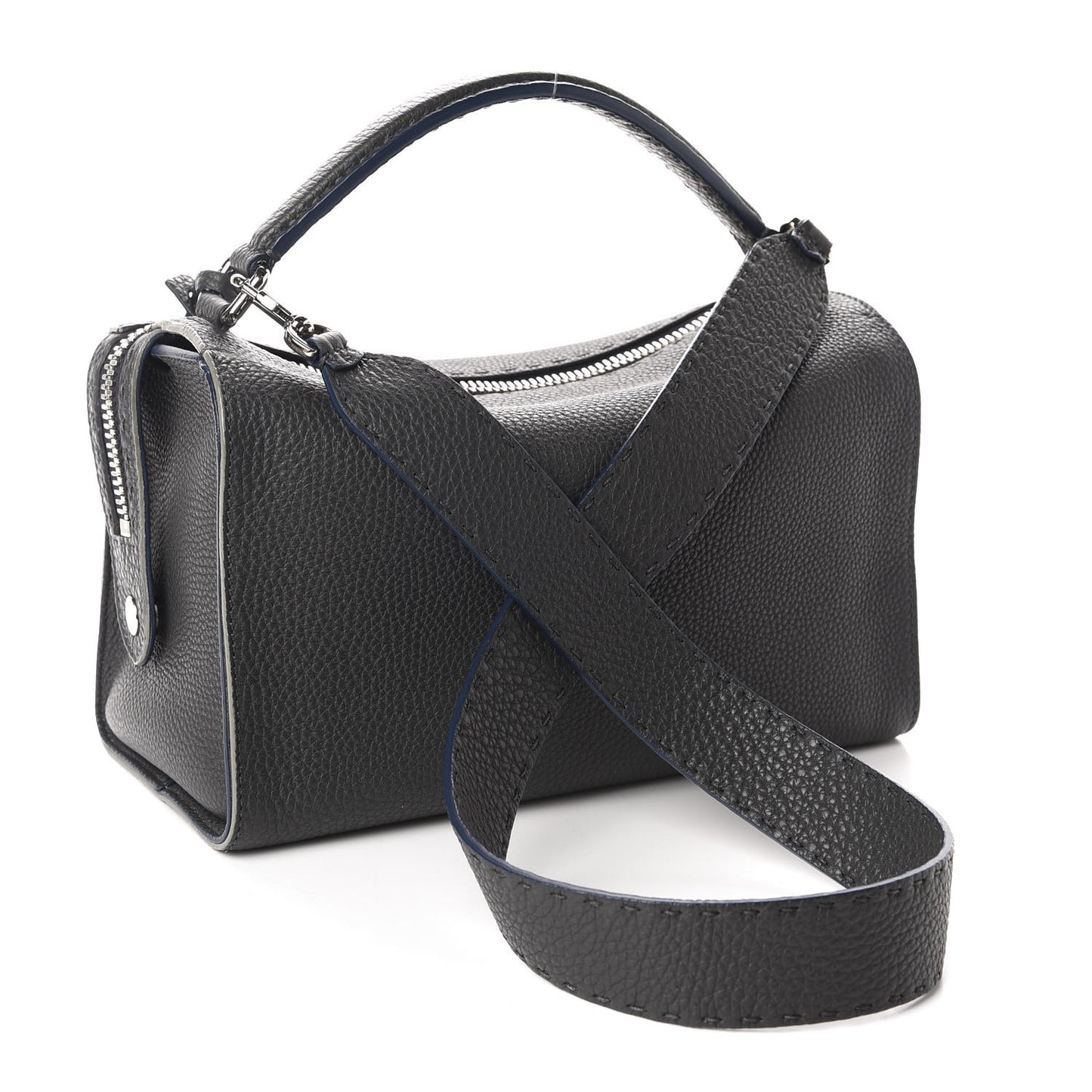 Cuoio Romano Selleria Lei Boston Tote Asfalto