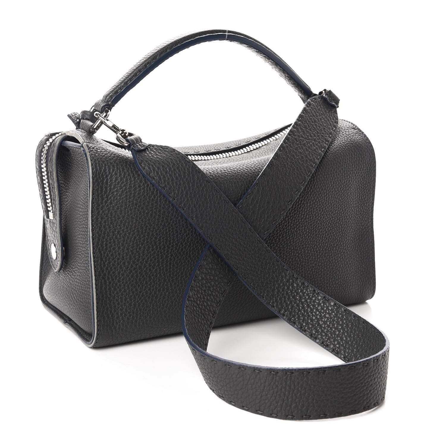 Fendi Cuoio Romano Selleria Lei Boston Tote Asfalto 3 of 11