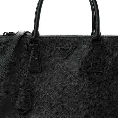 Prada Saffiano Lux Monochrome Large Galleria Double Zip Tote Black 6 of 8