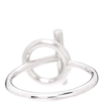 Hermes 18K White Gold Diamond PM Echappee Ring 56 7.5 3 of 5