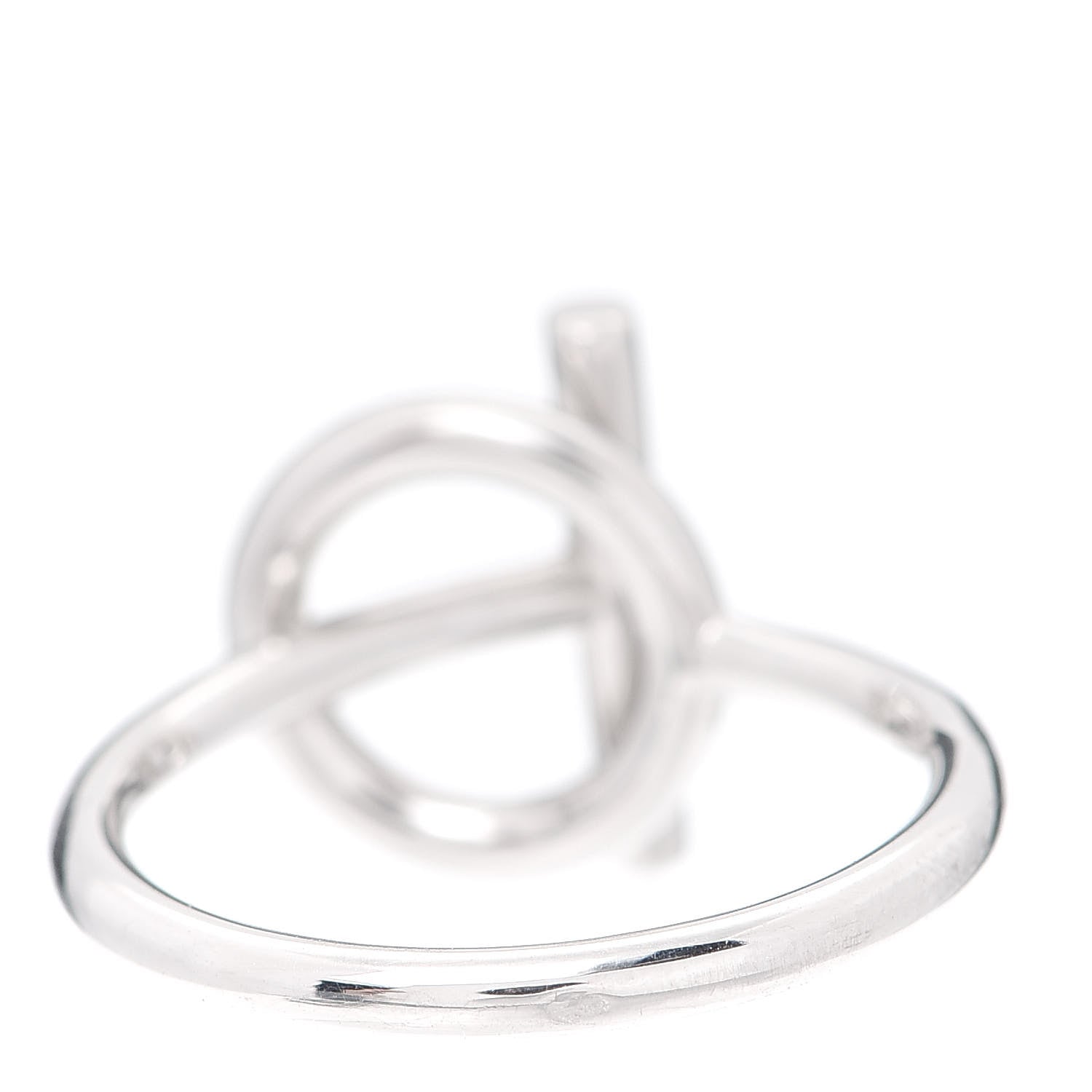 Hermes 18K White Gold Diamond PM Echappee Ring 56 7.5 3 of 5