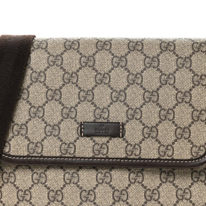 Gucci GG Supreme Monogram Selleria Calfskin Small Flap Messenger Bag Beige Ebony Cocoa Dark Chocolate 8 of 10