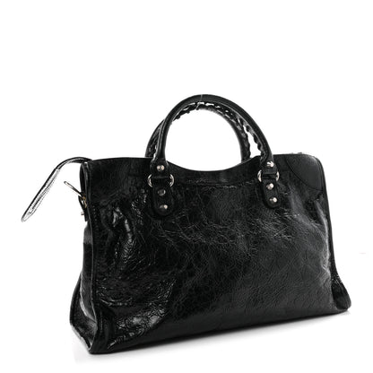 Balenciaga Agneau Arena Silver Hardware Medium Le City Black 3 of 10