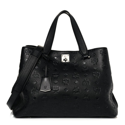 MCM Calfskin Ottomar Monogram Large Essential Tote Black 1 of 14
