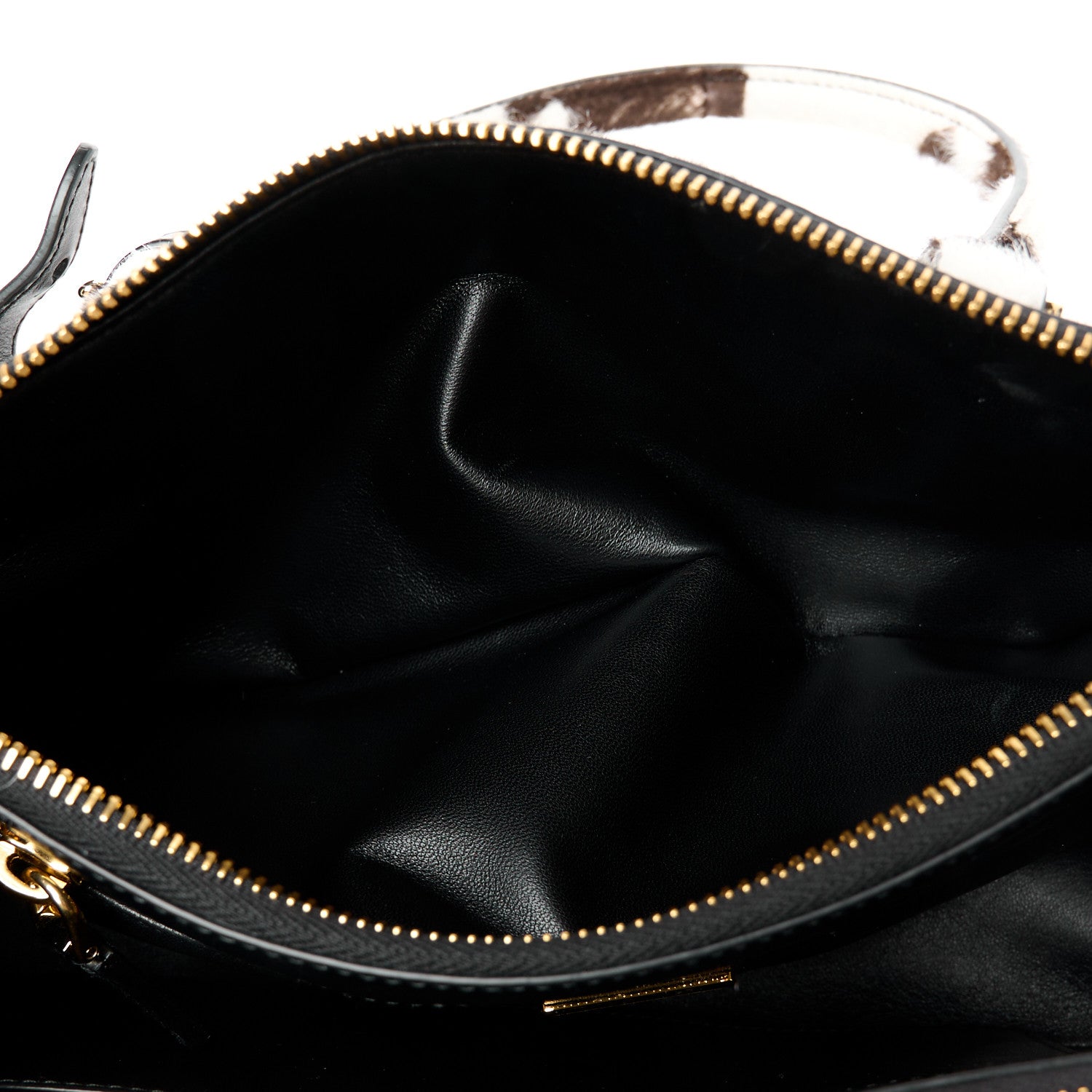Prada Calf Hair Stampata Cow Medium East West Galleria Double Zip Bag White Moro 6 of 12