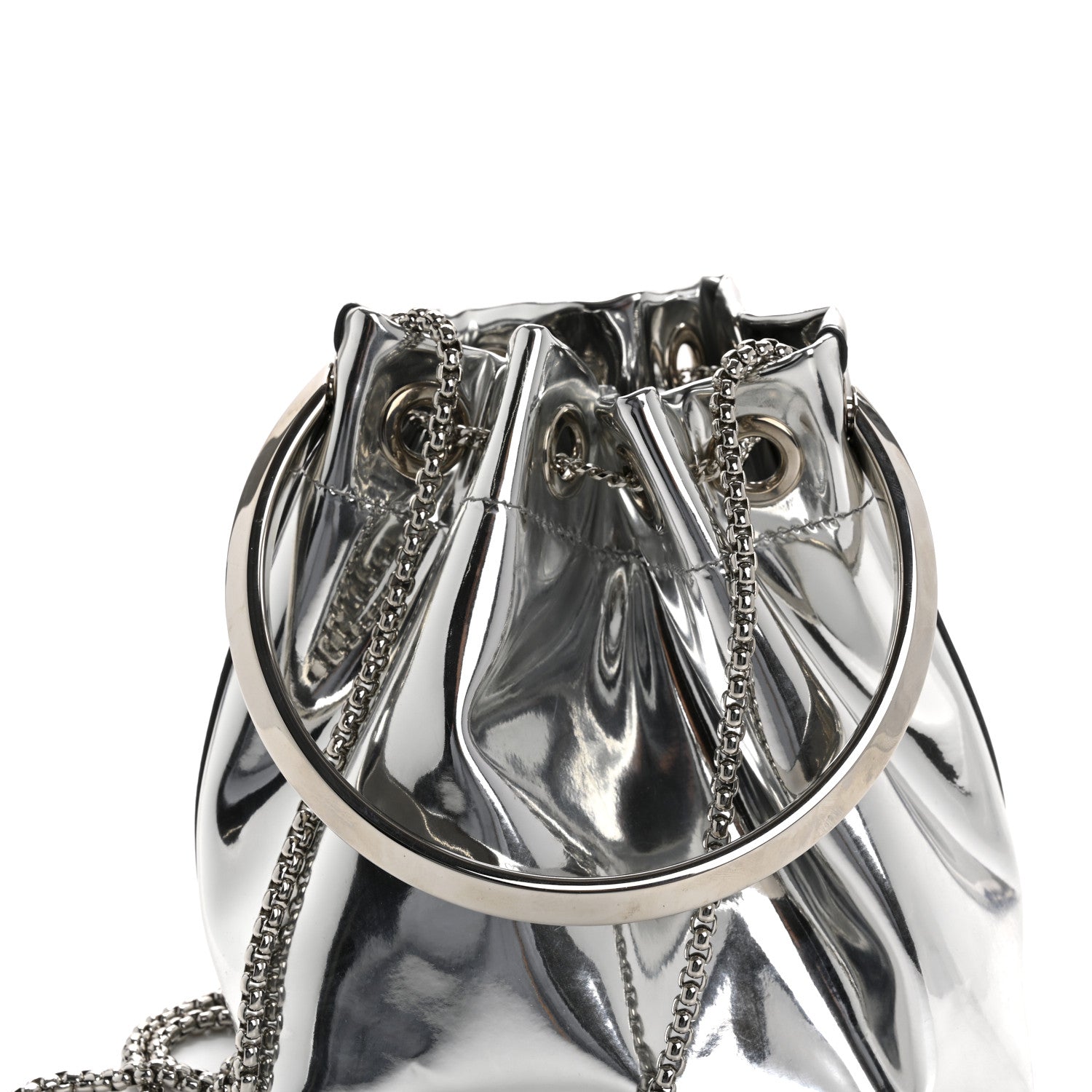 Jimmy Choo Metallic Patent Bon Bon Bag Silver 14 of 14