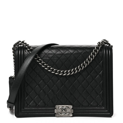 Chanel Lambskin Quilted Large Boy Flap Black 1 of 7