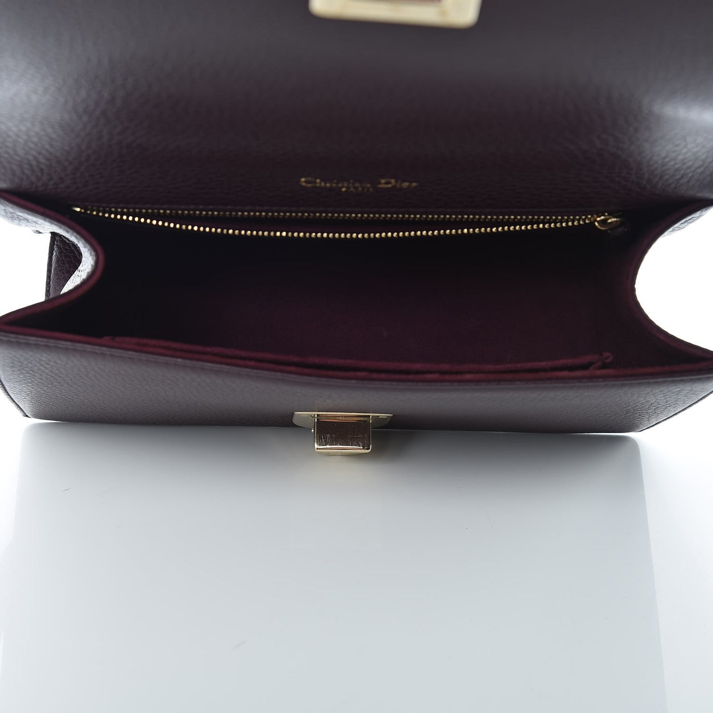 Grained Calfskin Medium Diorama Flap Bag Amaranth