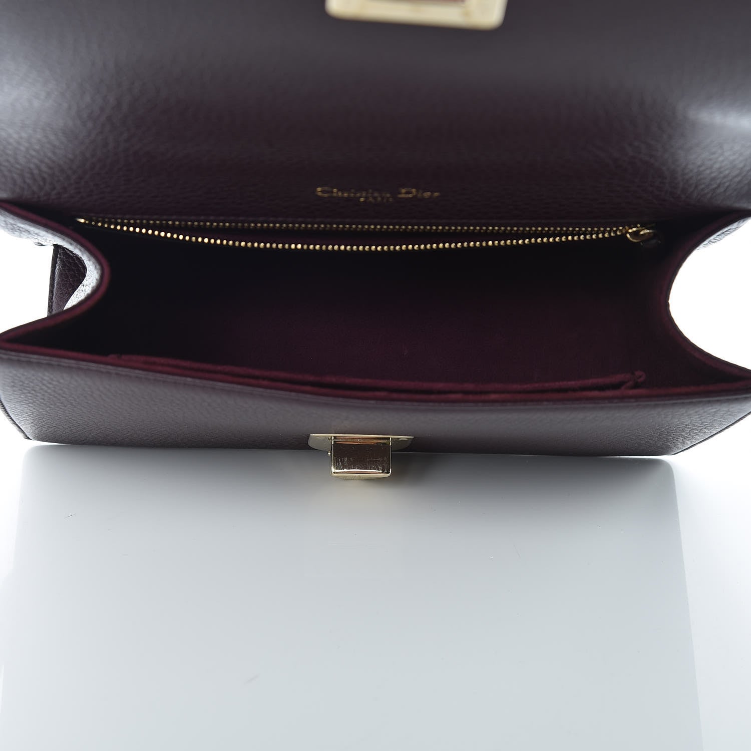 Christian Dior Grained Calfskin Medium Diorama Flap Bag Amaranth 6 of 13