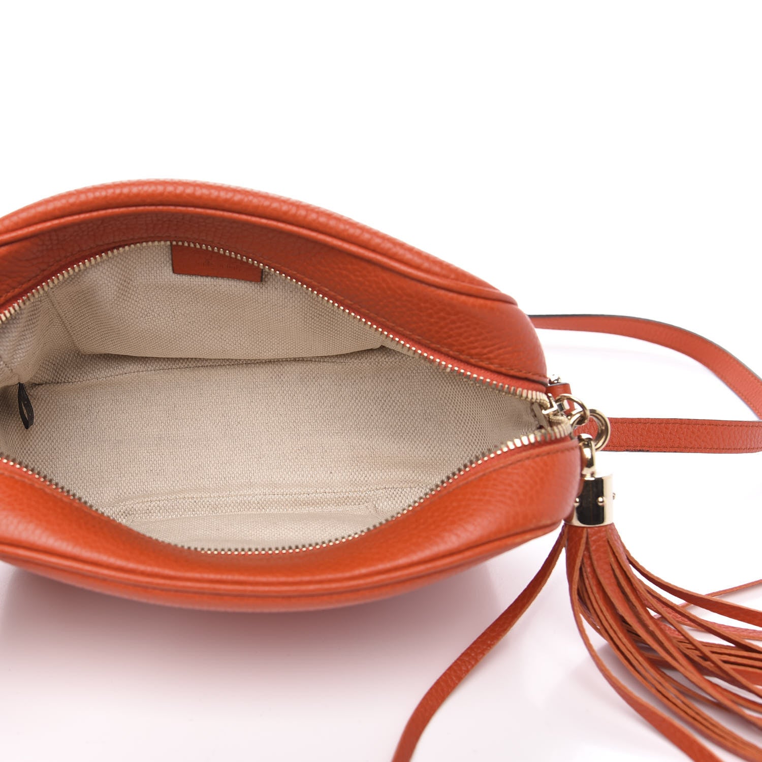 Gucci Pebbled Calfskin Small Soho Disco Bag Sun Orange 5 of 11