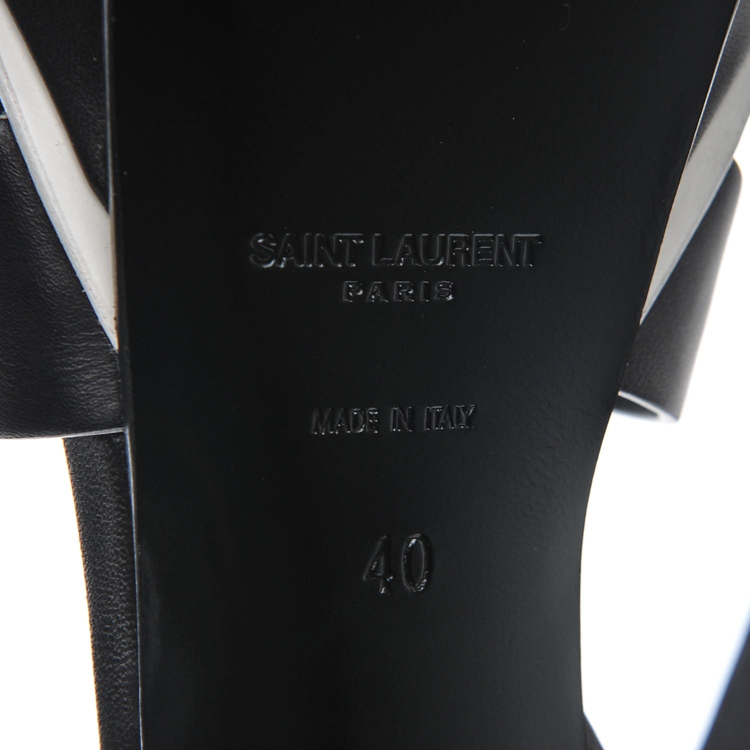 Saint Laurent Calfskin Tribute 105 Platform Sandals 40 Black White 6 of 7