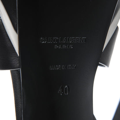 Saint Laurent Calfskin Tribute 105 Platform Sandals 40 Black White 6 of 7