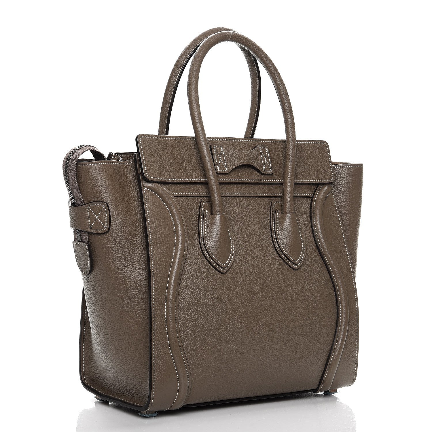 Celine Drummed Calfskin Micro Luggage Souris 3 of 8