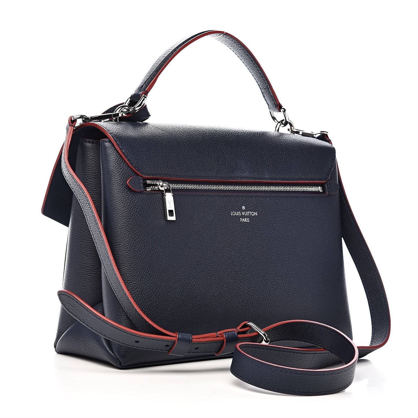 Soft Calfskin My Lockme Top Handle Marine Rouge