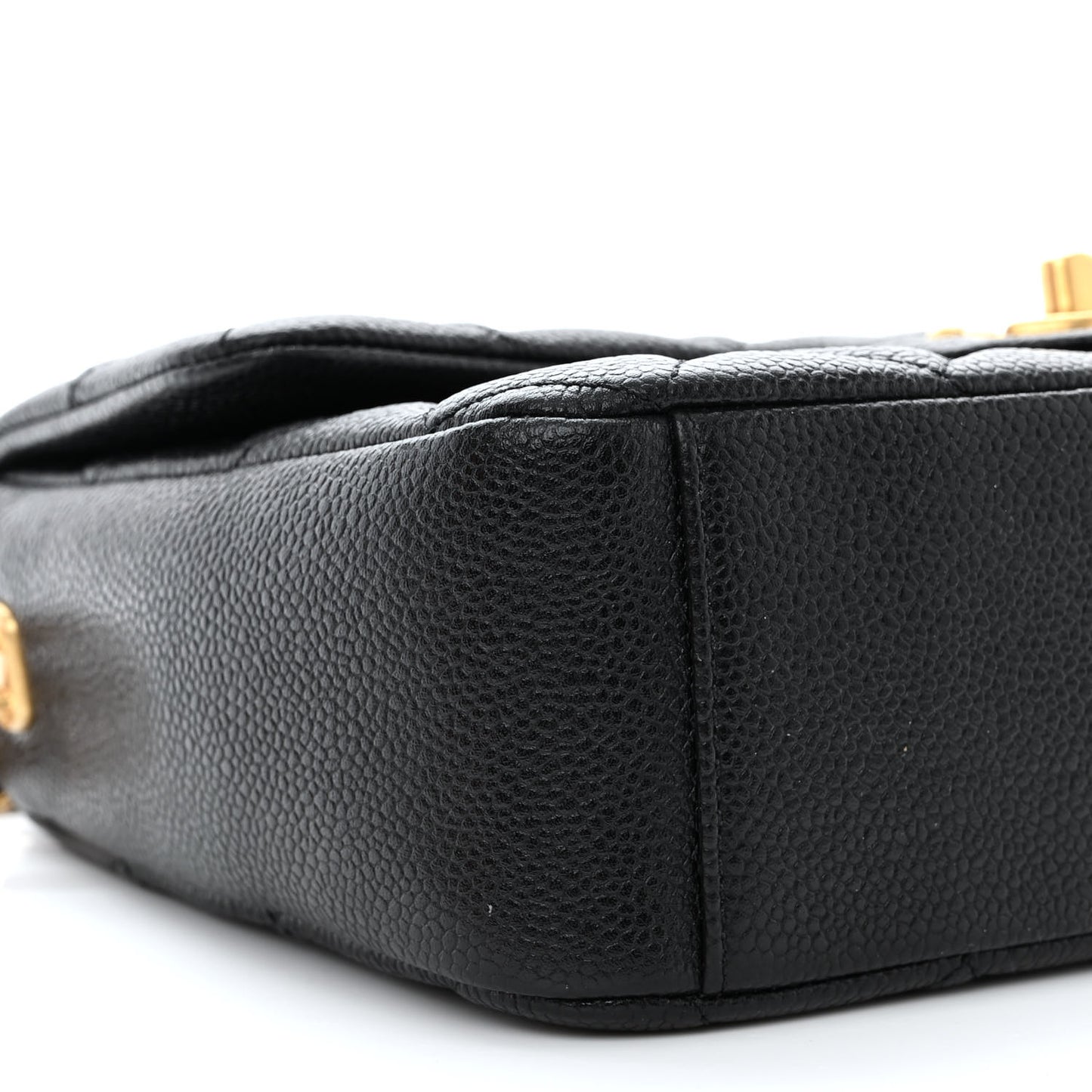 Caviar Quilted Chain Soul Flap Black