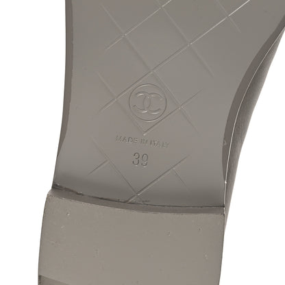 Chanel Lambskin Quilted CC Turnlock Loafers 39 Grey 8 of 11