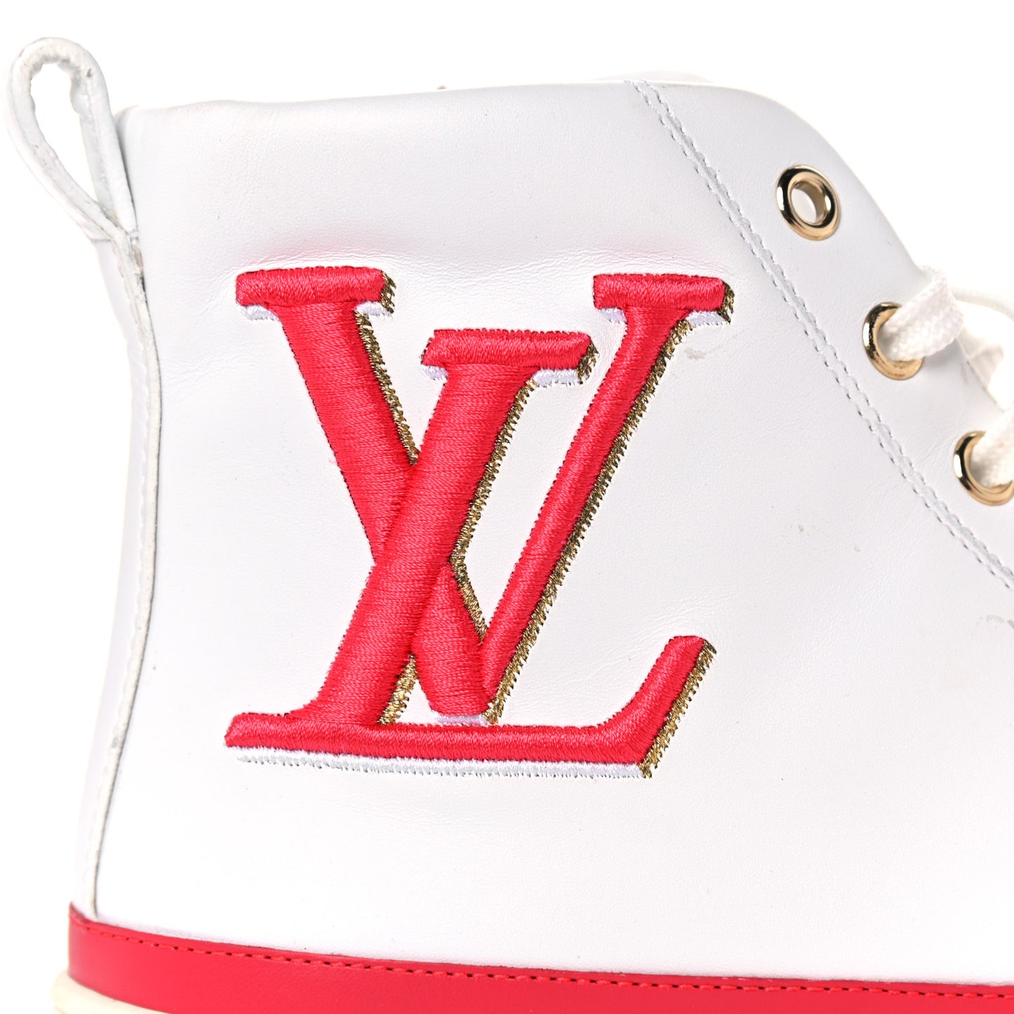 Calfskin LV Stellar Sneaker Boots 39 White Framboise