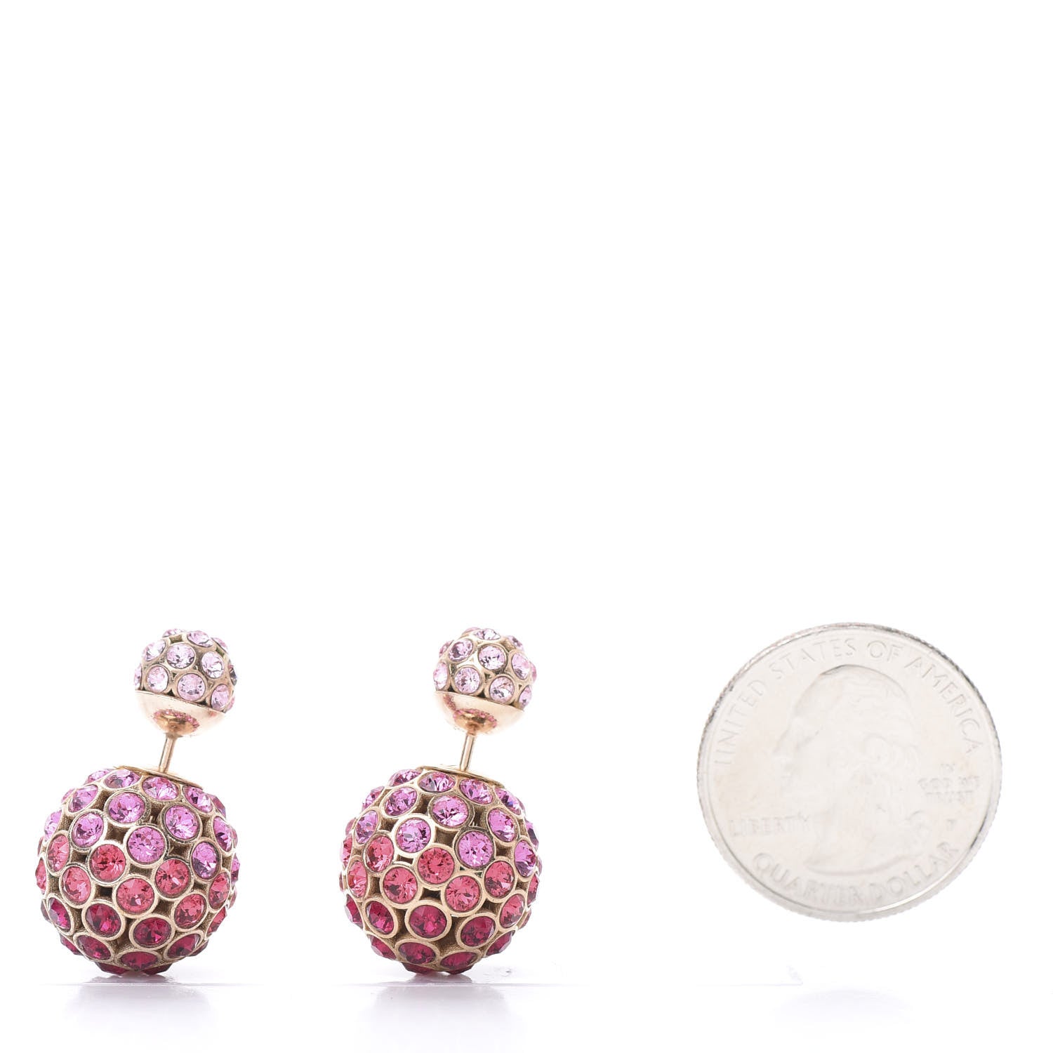 Christian Dior Crystal Mise En Dior Tribal Earrings Pink Gold 2 of 5