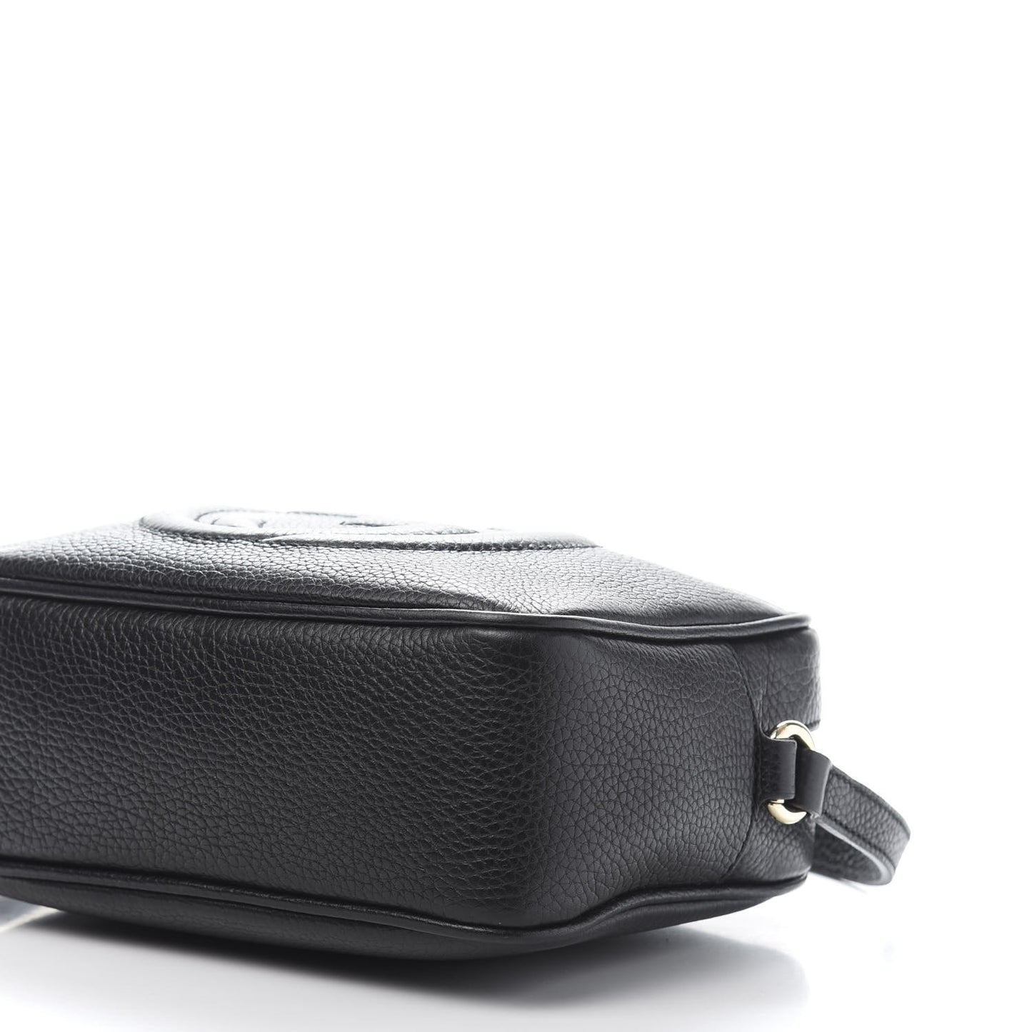Pebbled Calfskin Small Soho Disco Bag Black