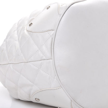 Burberry Calfskin Quilted Bucket Shoulder Bag White 9 of 18