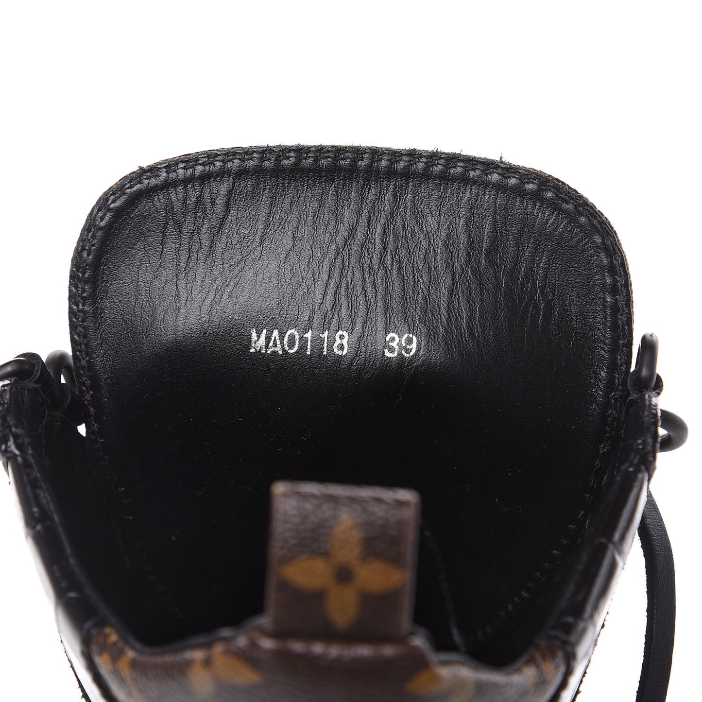 Suede Calfskin Monogram Laureate Platform Desert Boots 39 Black
