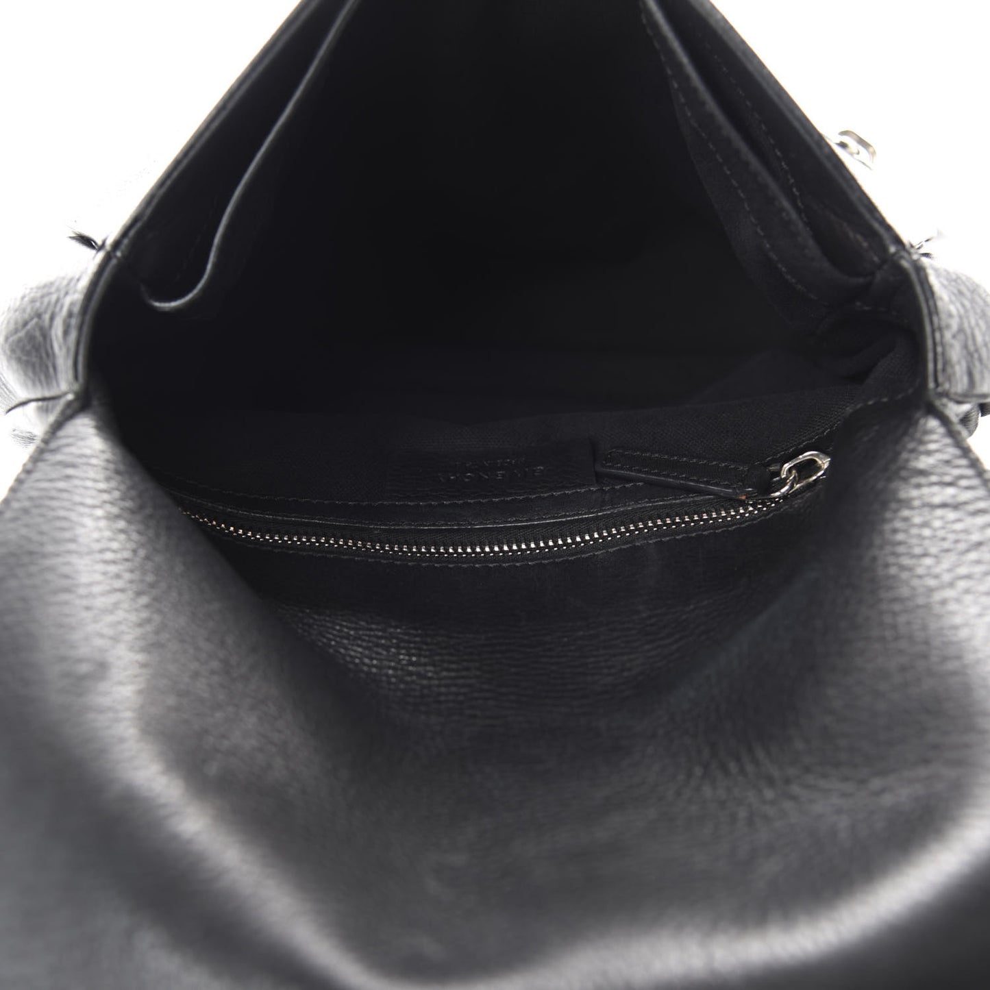Pebbled Calfskin Small Pandora Pure Flap Bag Black