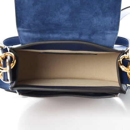 Chloe Calfskin Crocodile Embossed Small Tess Bag Blue 5 of 11