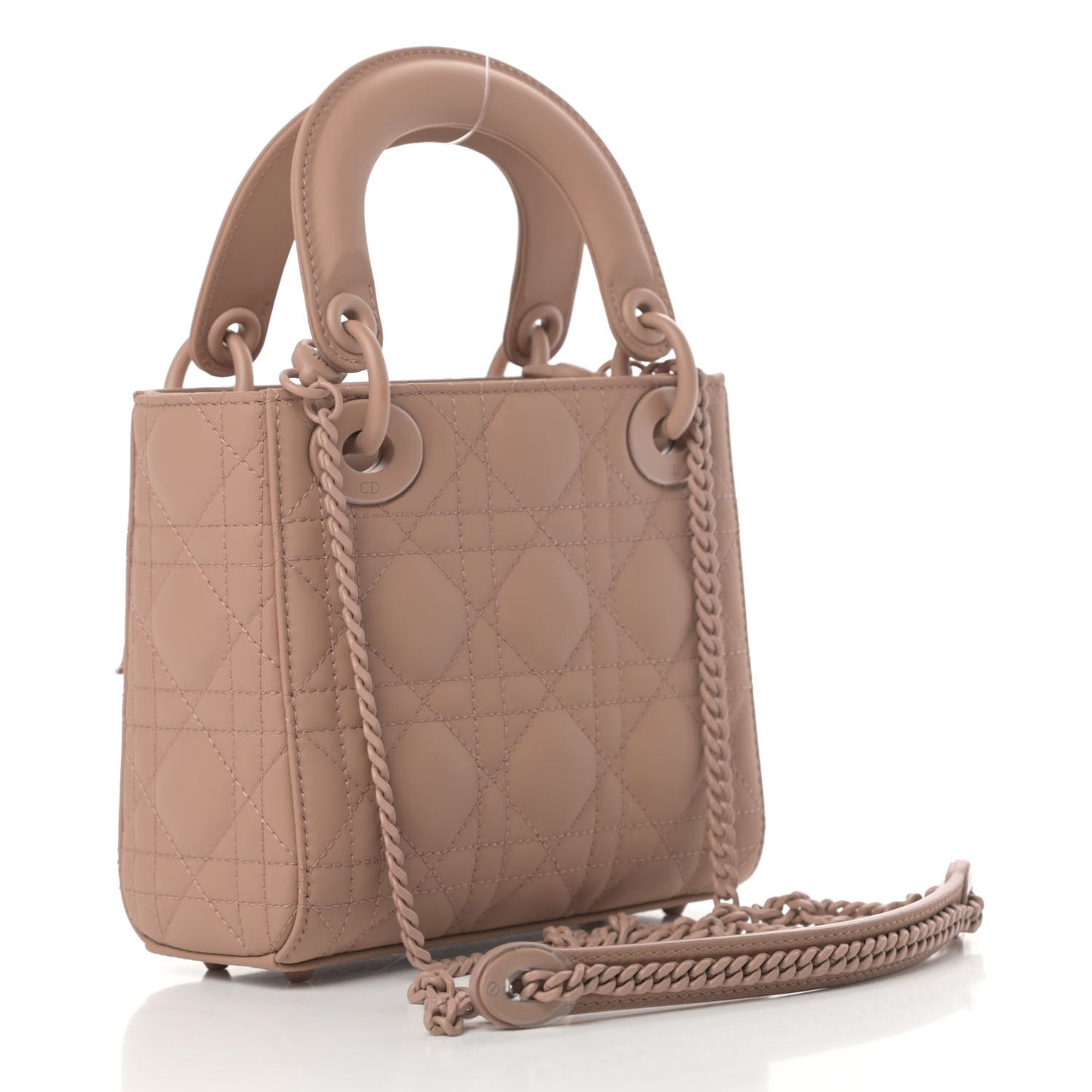 Ultra Matte Calfskin Cannage Mini Lady Dior Light Beige