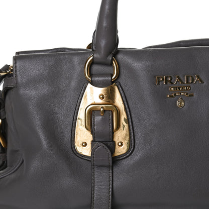 Prada Soft Calf Shopping Satchel Bag Bambu 14 of 27
