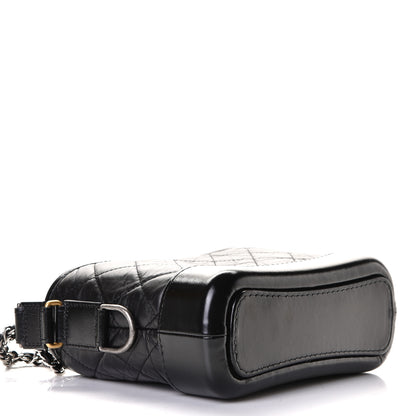 Chanel Aged Calfskin Quilted Small Gabrielle Hobo Black 4 of 8