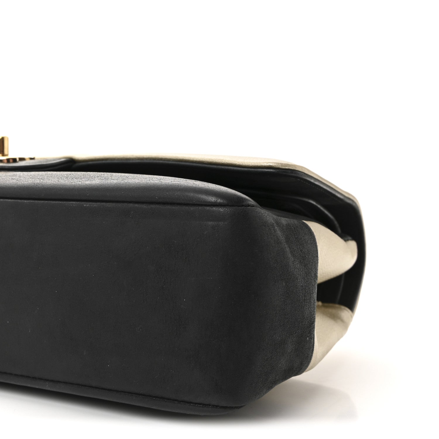 Chanel Metallic Grained Calfskin Medium Classic Pure Double Flap Gold Black 10 of 10