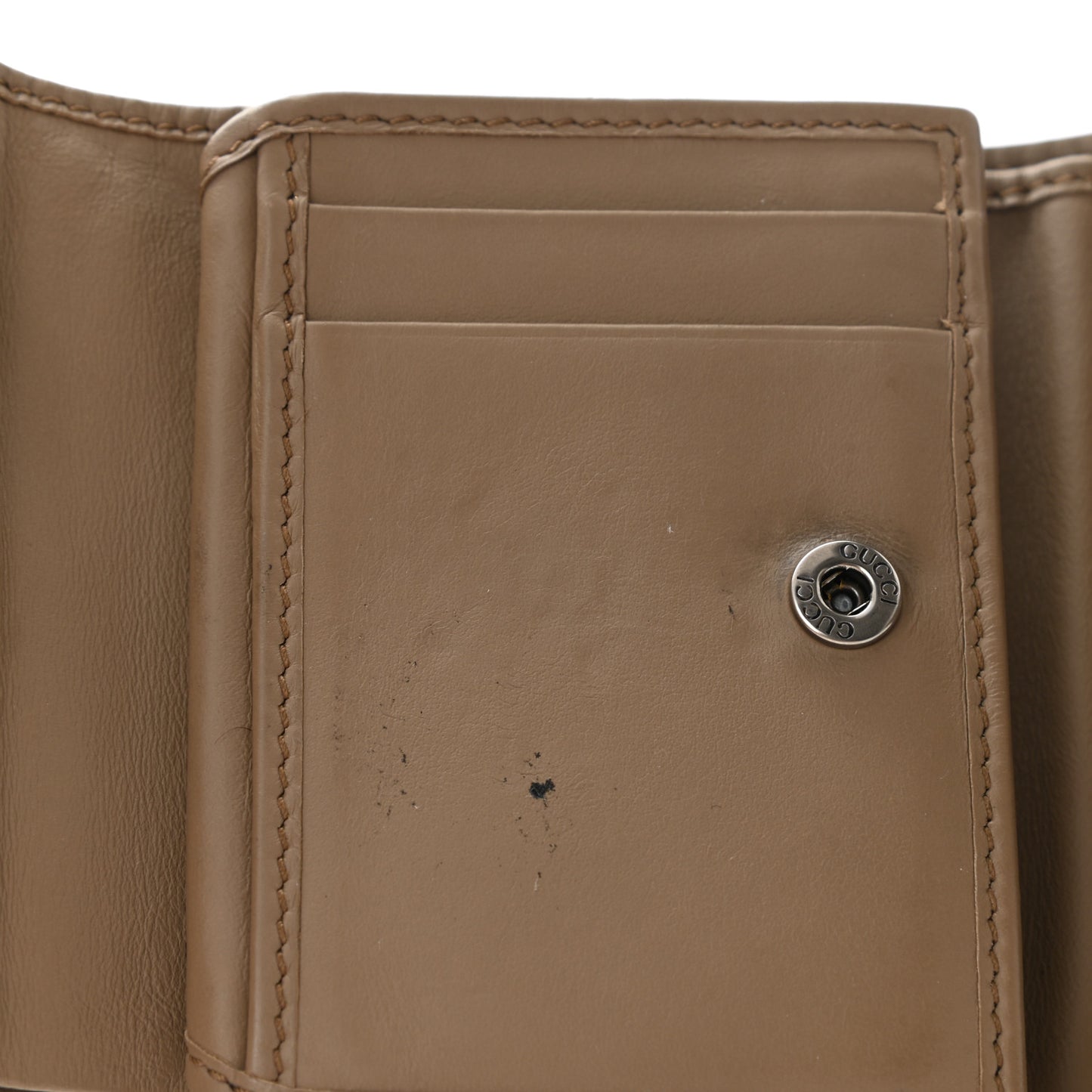 GG Supreme Monogram Dionysus Card Case Wallet Beige Taupe