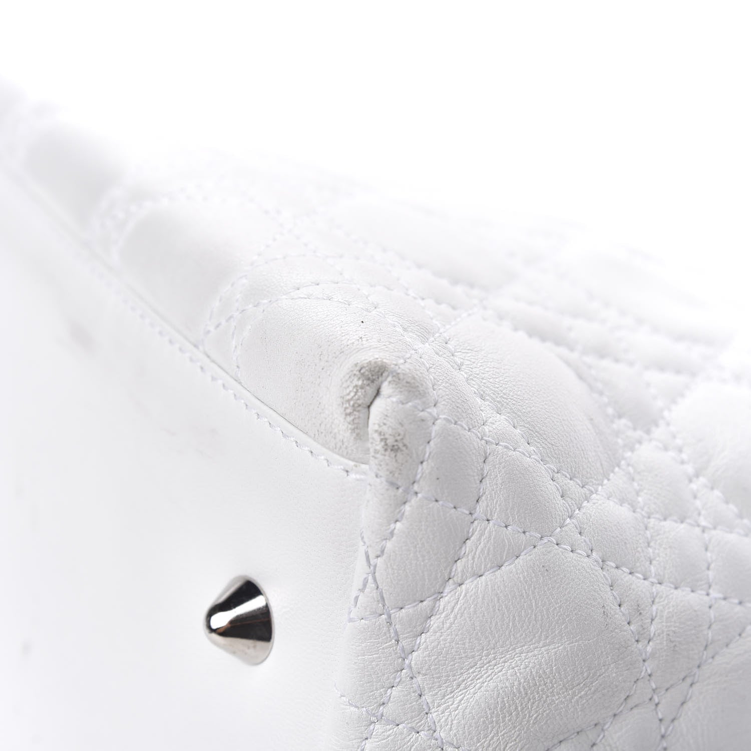 Christian Dior Lambskin Cannage Medium Soft Lady Dior White 14 of 18