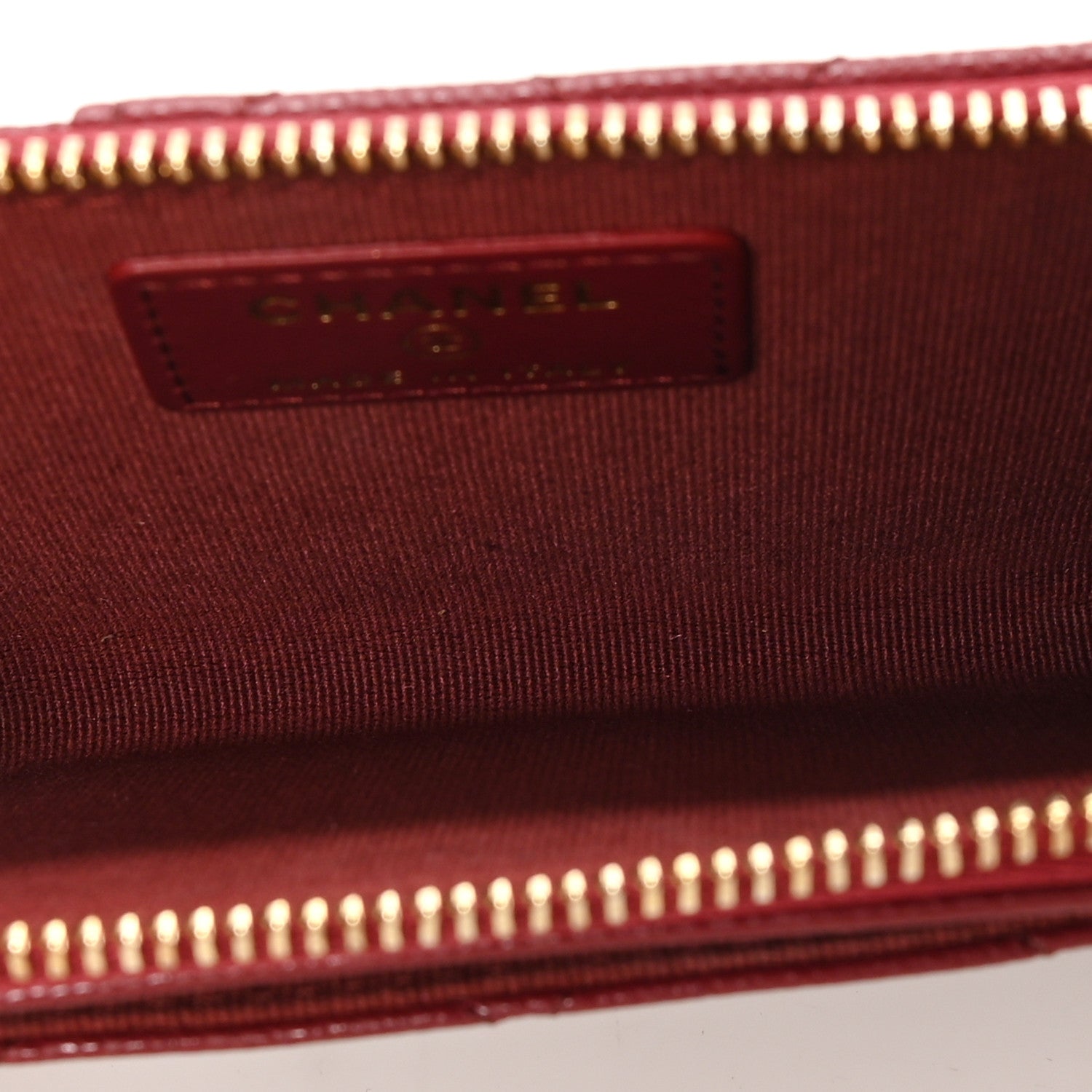 Chanel Caviar Quilted Crystal CC Zip Around Card Holder Red 5 of 7