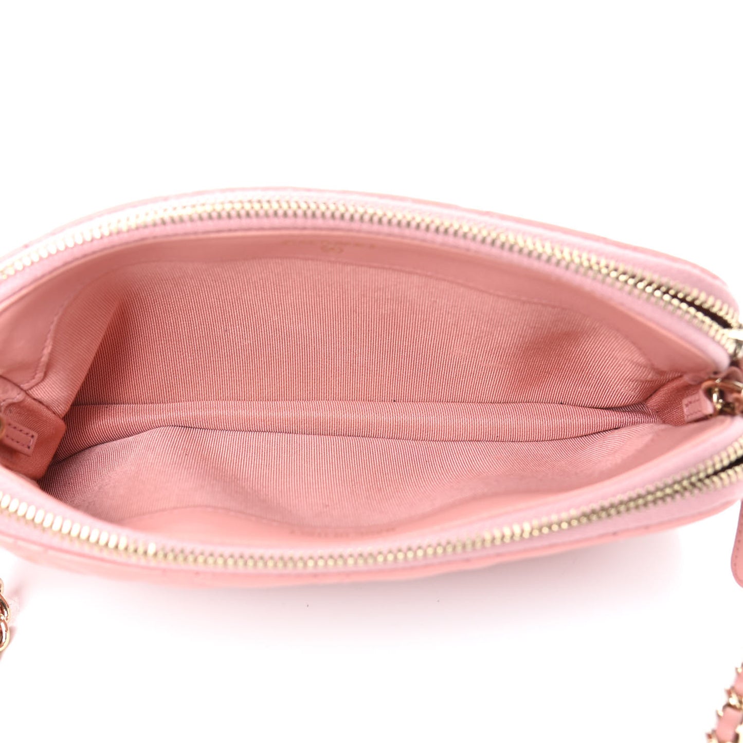 Lambskin Quilted Small Clutch With Chain Pink
