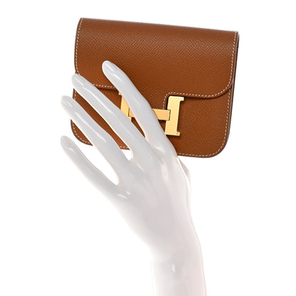 Hermes Epsom Constance Slim Wallet Gold 2 of 9