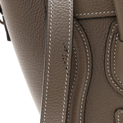 Celine Drummed Calfskin Nano Luggage Souris 10 of 11