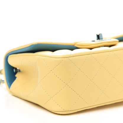 Chanel Lambskin Quilted Mini Rectangular Flap Yellow Blue 10 of 12