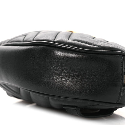 Gucci Calfskin Matelasse GG Marmont Belt Bag 105 42 Black 10 of 12