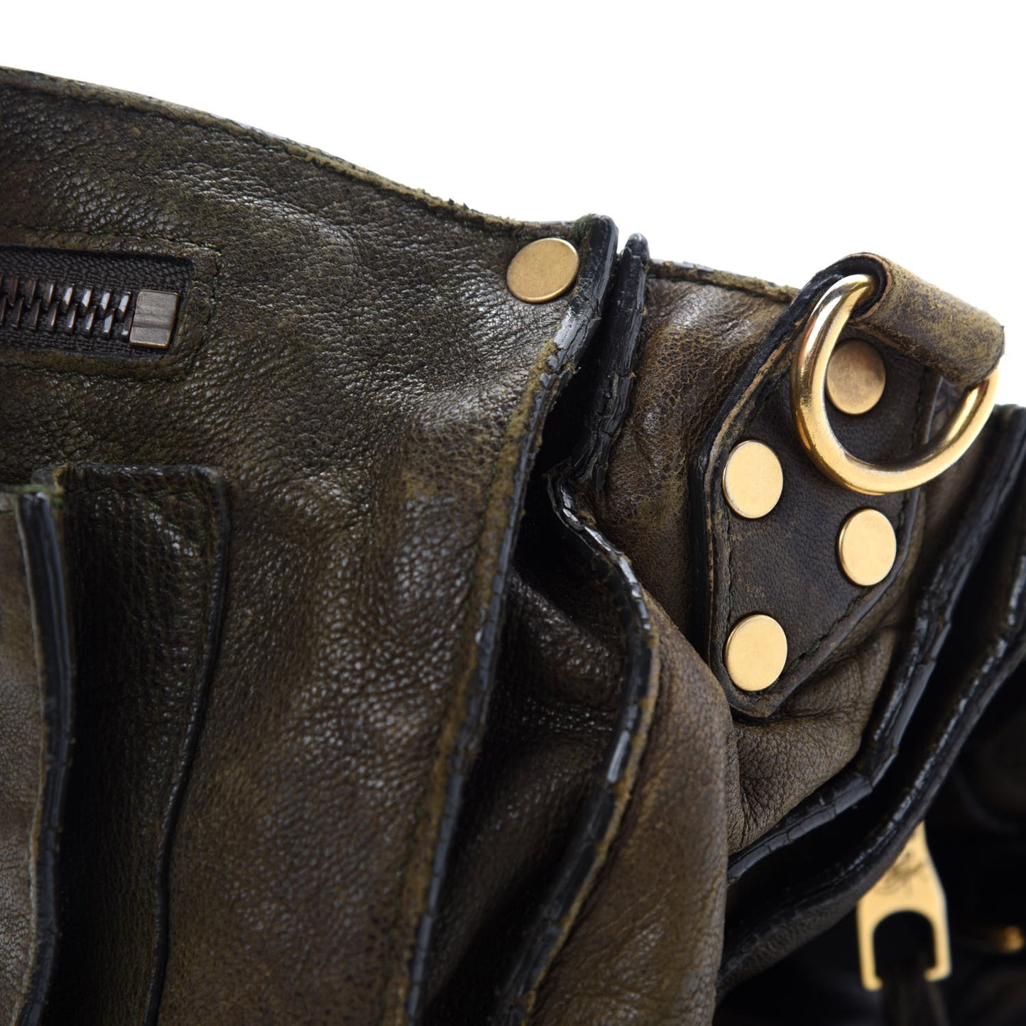Lambskin Medium PS1 Satchel Dark Olive