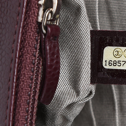 Chanel Caviar Half Moon Wallet On Chain WOC Bordeaux 6 of 11