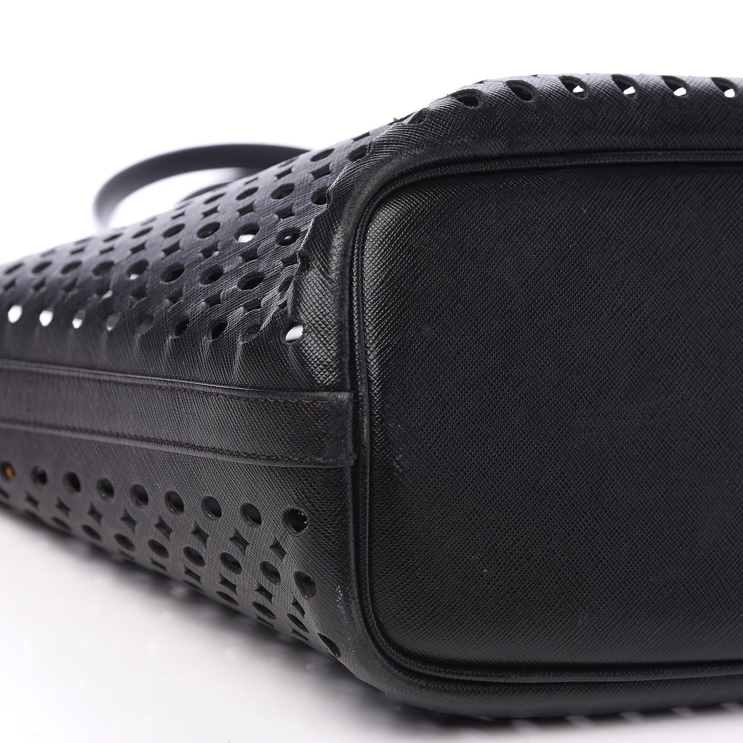 Saffiano Perforated Tote Black