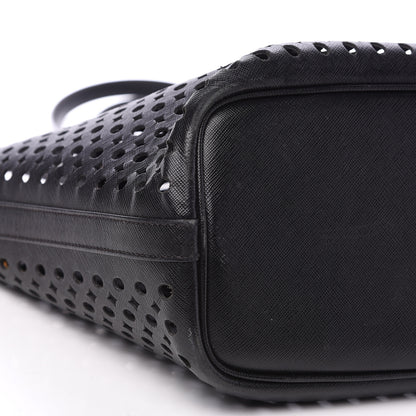 Prada Saffiano Perforated Tote Black 7 of 11