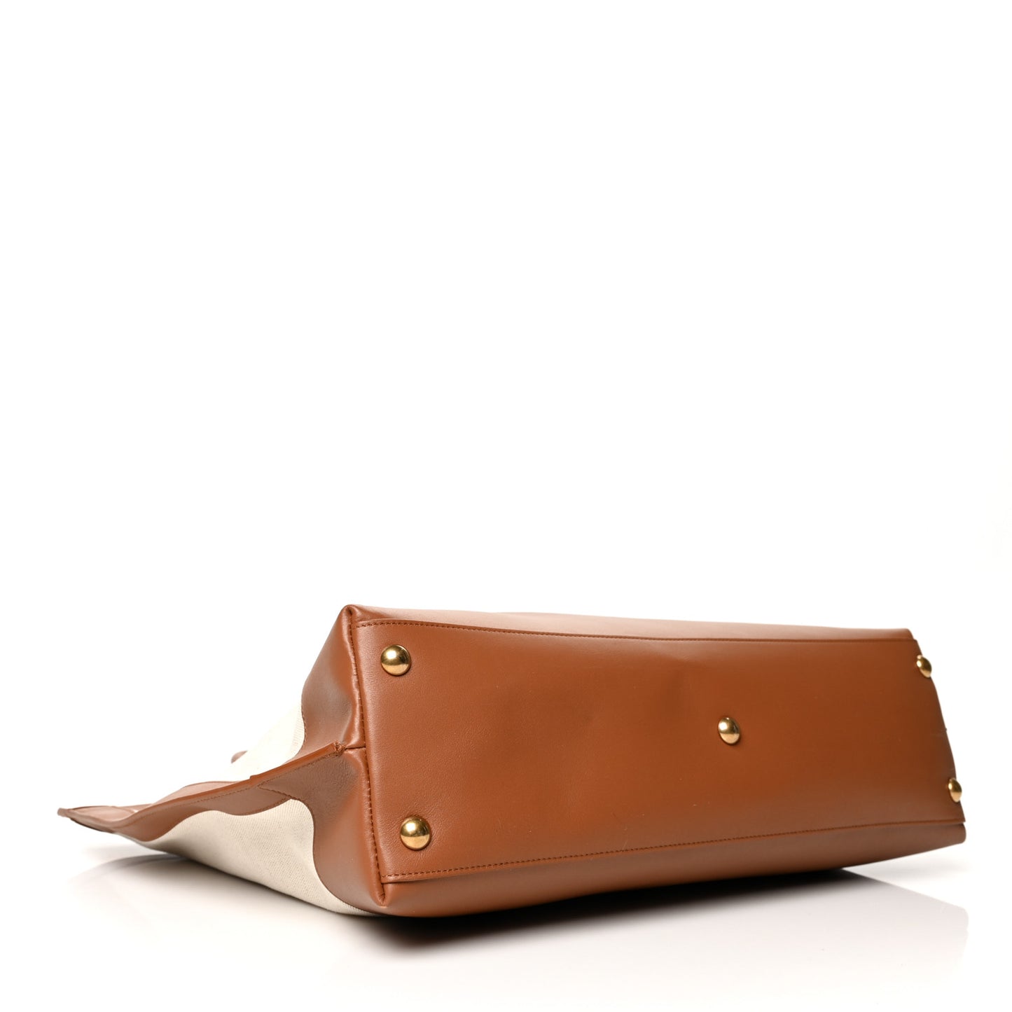 Calfskin Linen Two Tone Cabas Tote Beige