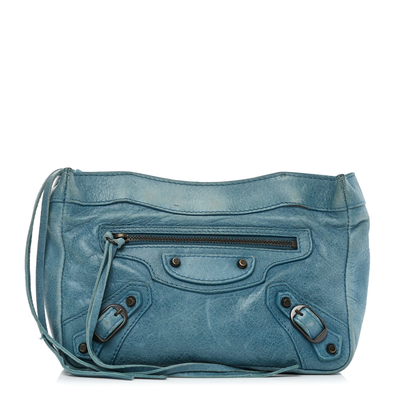 Balenciaga Chevre Porte Toilette Makeup Clutch Cyclade 1 of 12