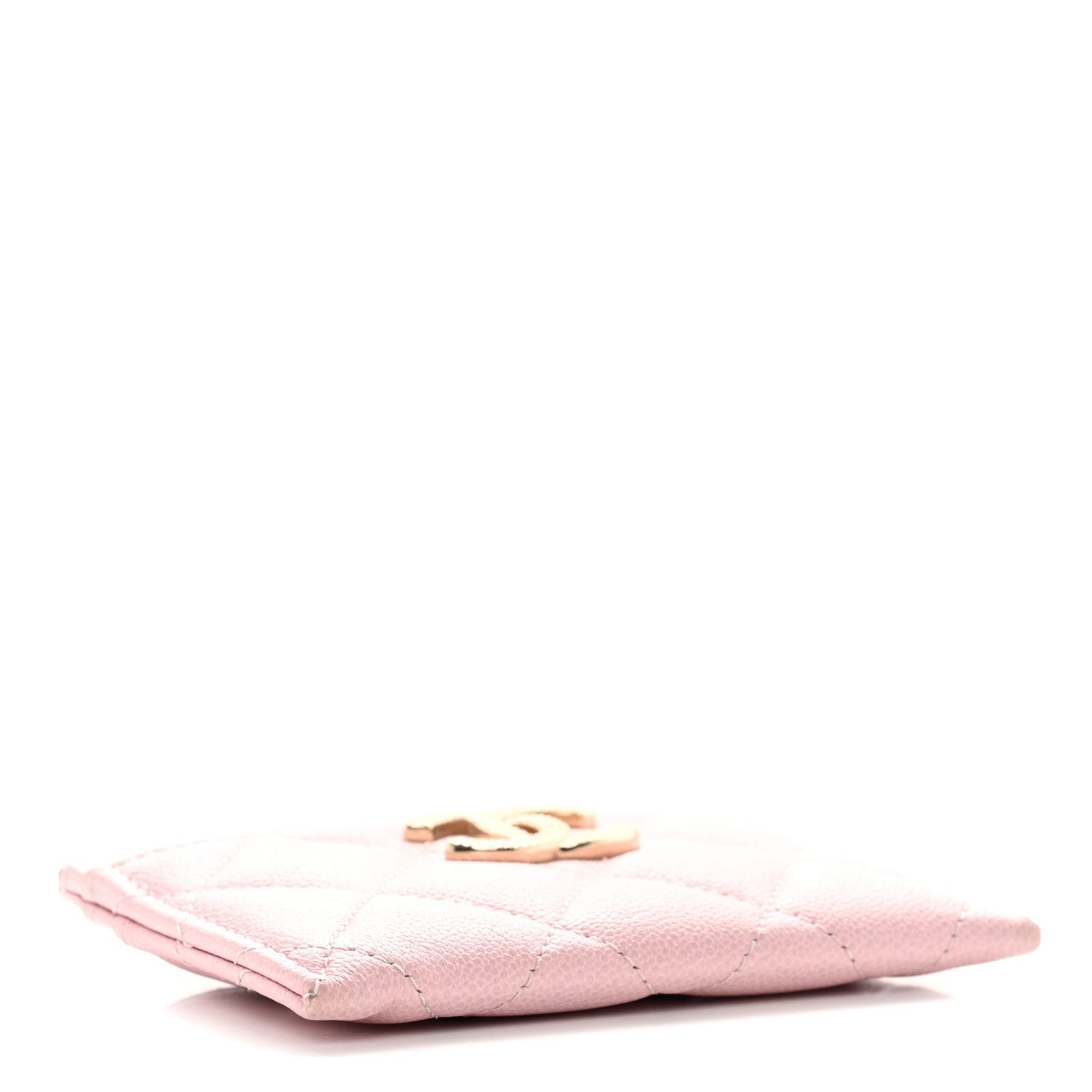 Chanel Caviar Quilted Studded CC Card Holder Light Pink 4 of 8